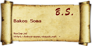 Bakos Soma névjegykártya